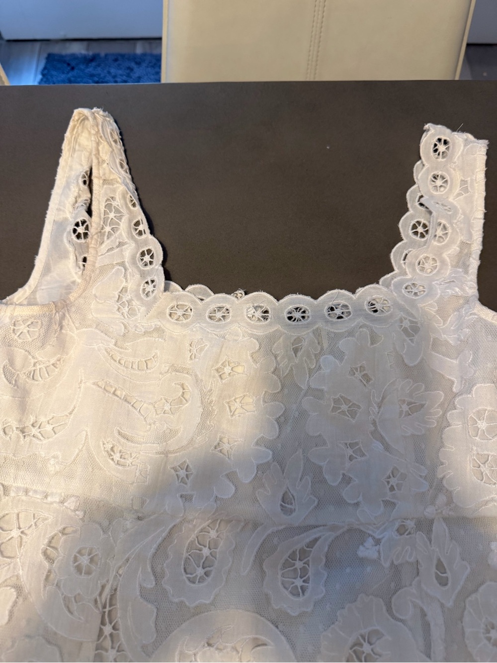 Sea New York White Eyelet Lace Square-Neck Mini Dress - Picture 8 of 9